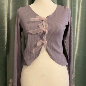 Purple Pink bow Cardigan